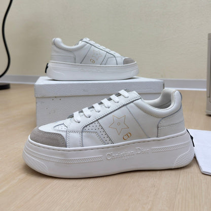 STAR PLATFORM SNEAKER IN WHITE CALFSKIN AND SUEDE mysite