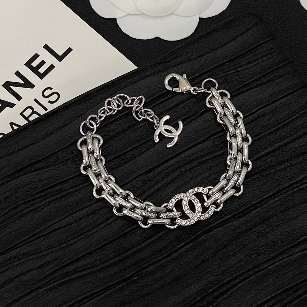 Maximalism CC Design 4 Set (Earrings+Bracelet + Bracelet 2 +Necklace) - Silver