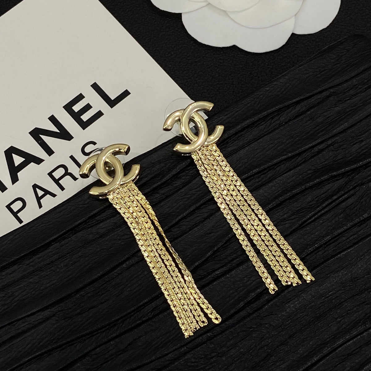 Tassel CC Design 3 Set (Earrings+Bracelet +Necklace)- Gold