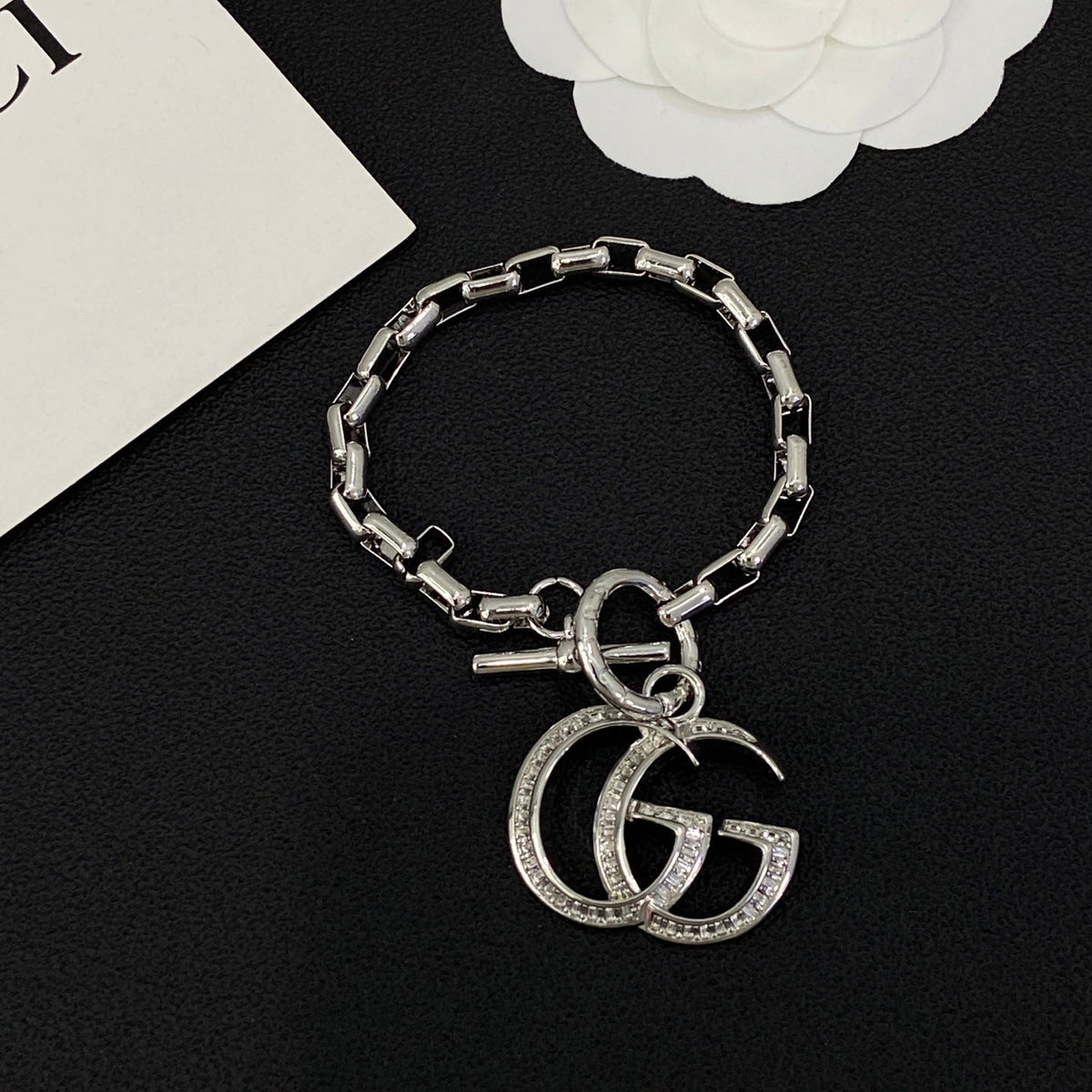 Good Glitter Shine Design 4 Set ( Earrings+Bracelet + Brooch +Necklace)- Silver mysite