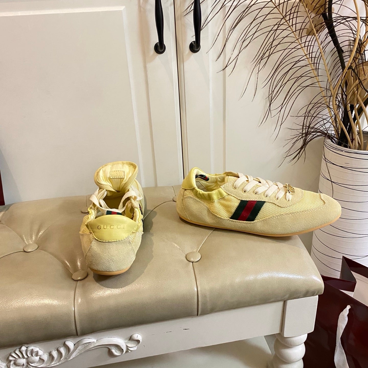26S SNEAKER IN LIGHT YELLOW SUEDE AND MESH FABRIC mysite