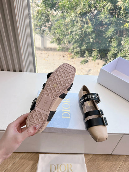 PUNK BALLET FLAT IN CAMEL BEIGE MIX BLACK SUPPLE CALFSKIN mysite