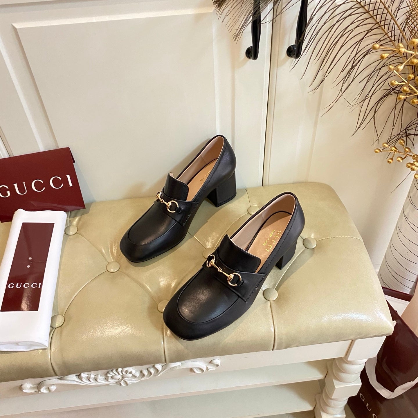 GUCCI 26S HORSEBIT LOAFERS 55 MM IN BLACK SMOOTH CALFSKIN mysite