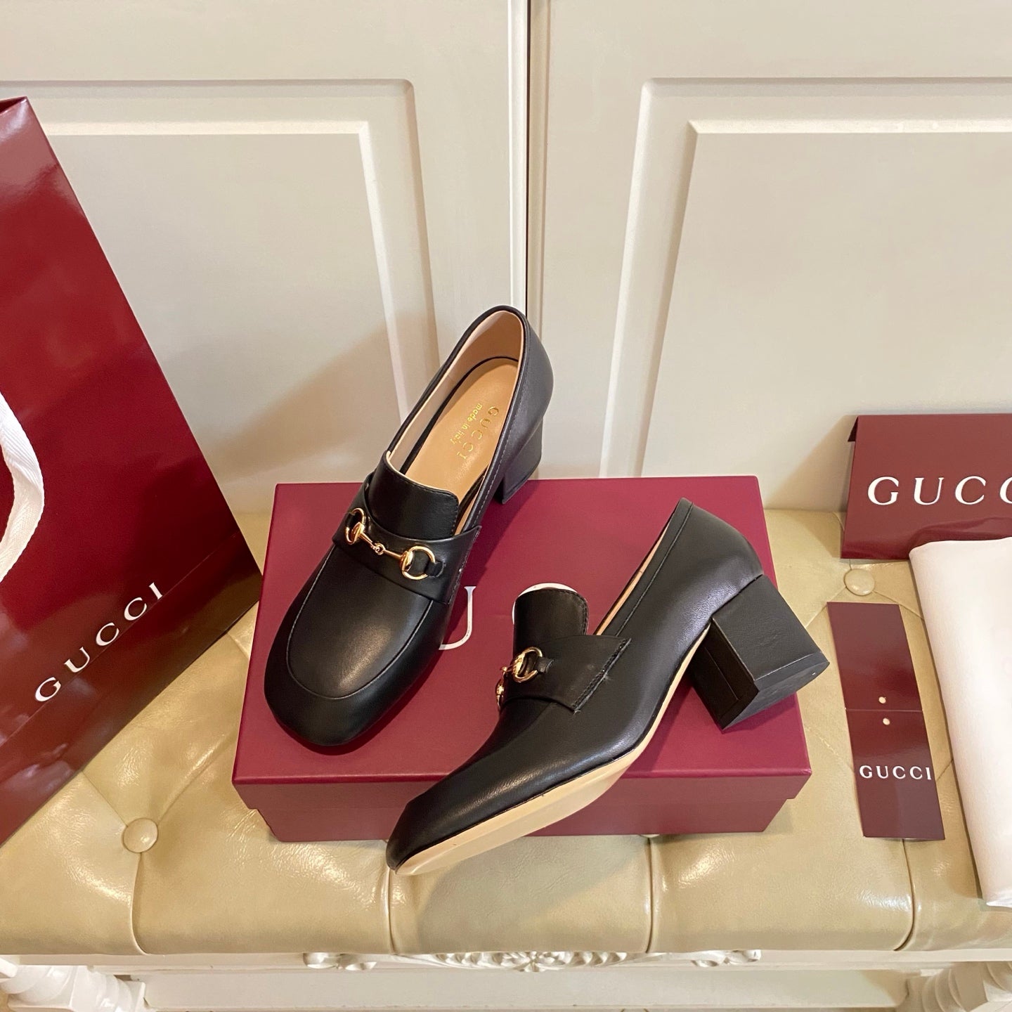 GUCCI 26S HORSEBIT LOAFERS 55 MM IN BLACK SMOOTH CALFSKIN mysite