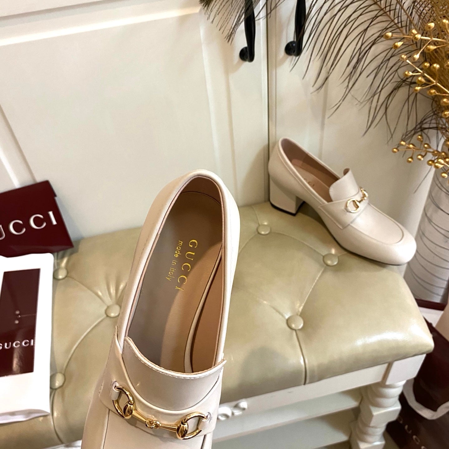 GUCCI 26S HORSEBIT LOAFERS 55 MM IN IVORY SMOOTH CALFSKIN mysite