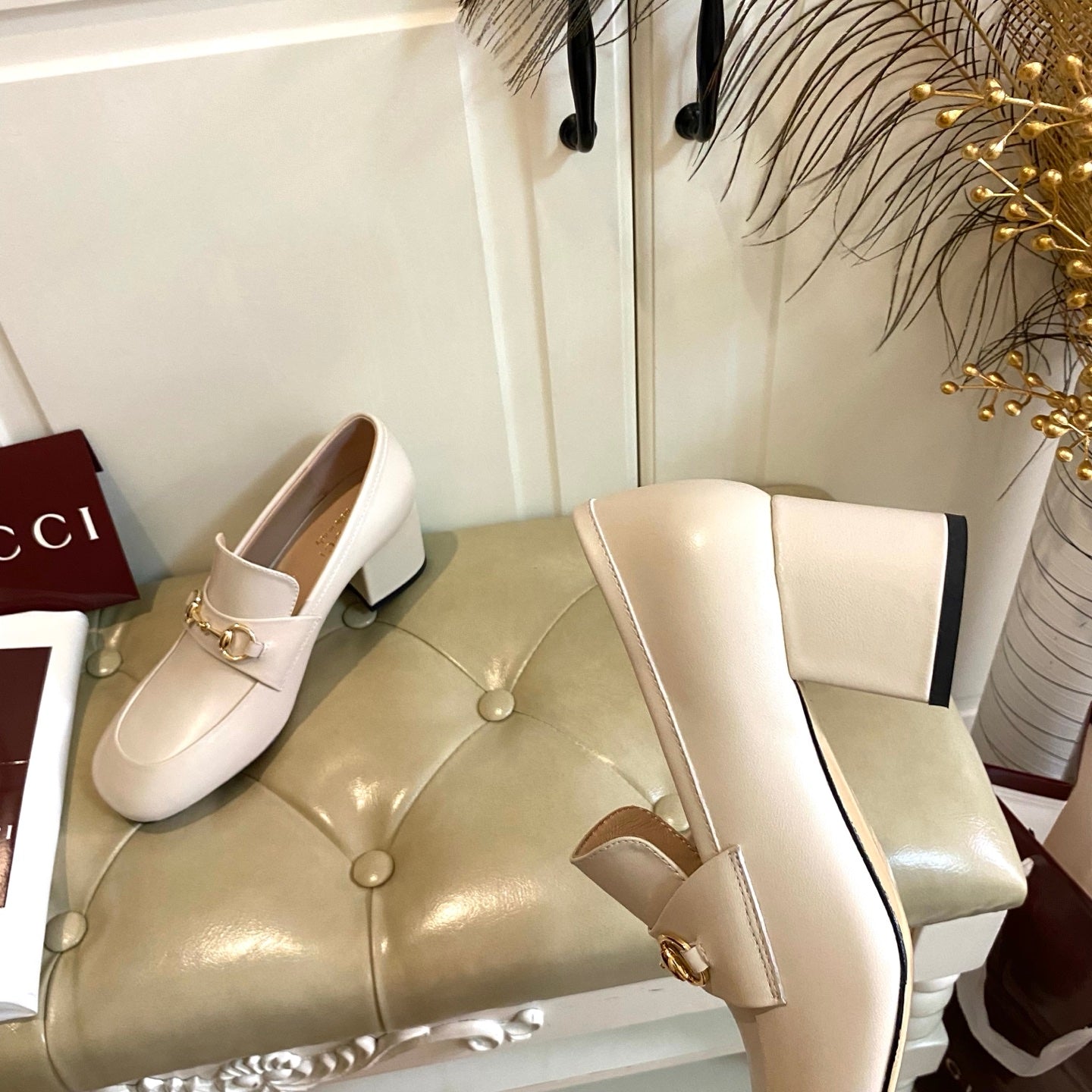 GUCCI 26S HORSEBIT LOAFERS 55 MM IN IVORY SMOOTH CALFSKIN mysite