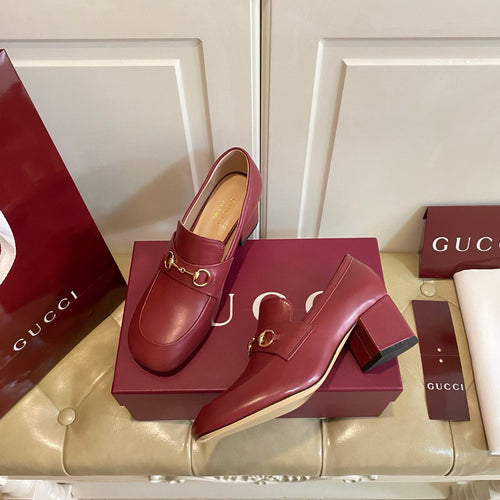 GUCCI 26S HORSEBIT LOAFERS 55 MM IN RED SMOOTH CALFSKIN mysite