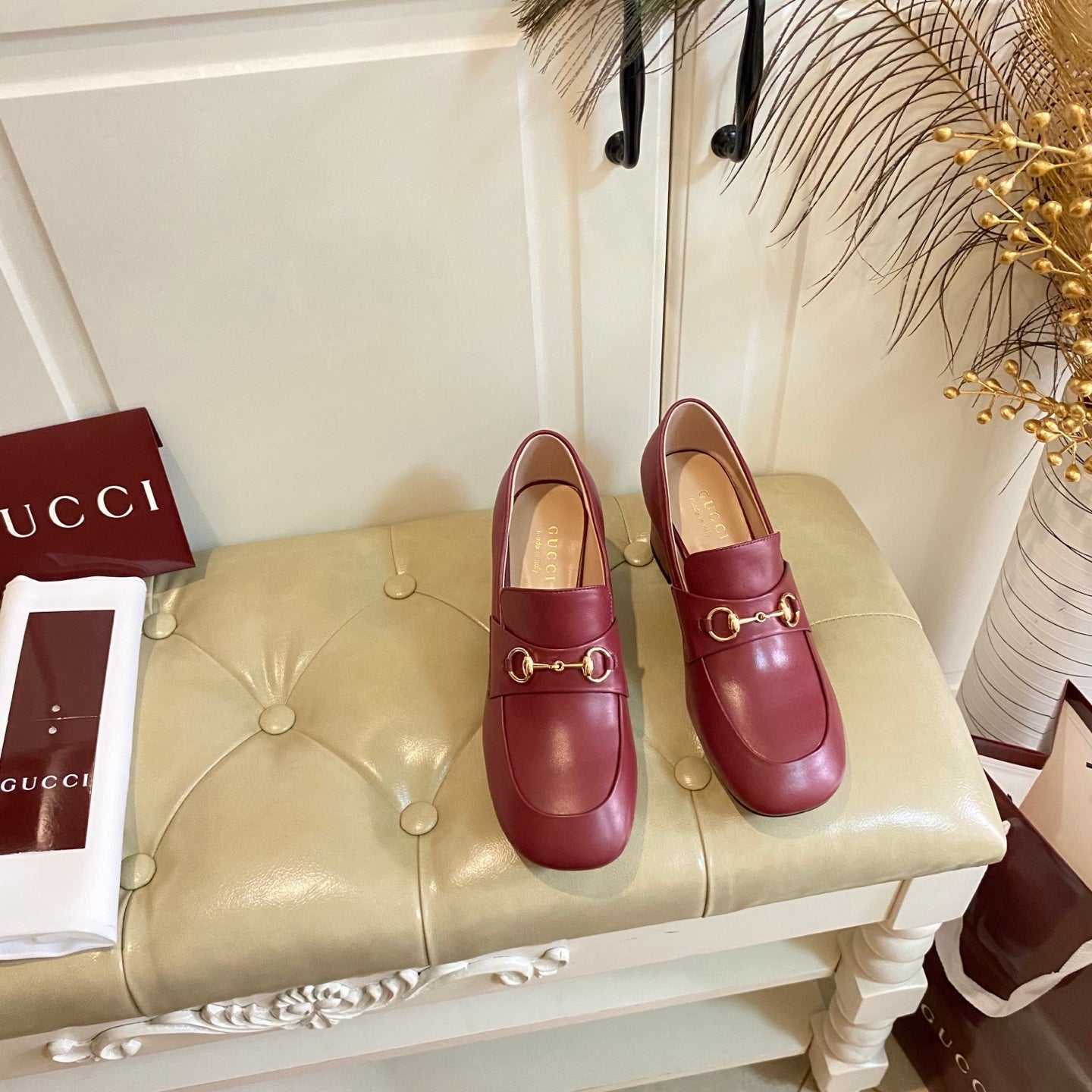 GUCCI 26S HORSEBIT LOAFERS 55 MM IN RED SMOOTH CALFSKIN mysite