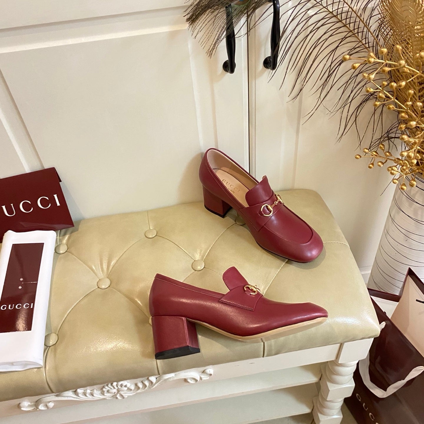 GUCCI 26S HORSEBIT LOAFERS 55 MM IN RED SMOOTH CALFSKIN mysite