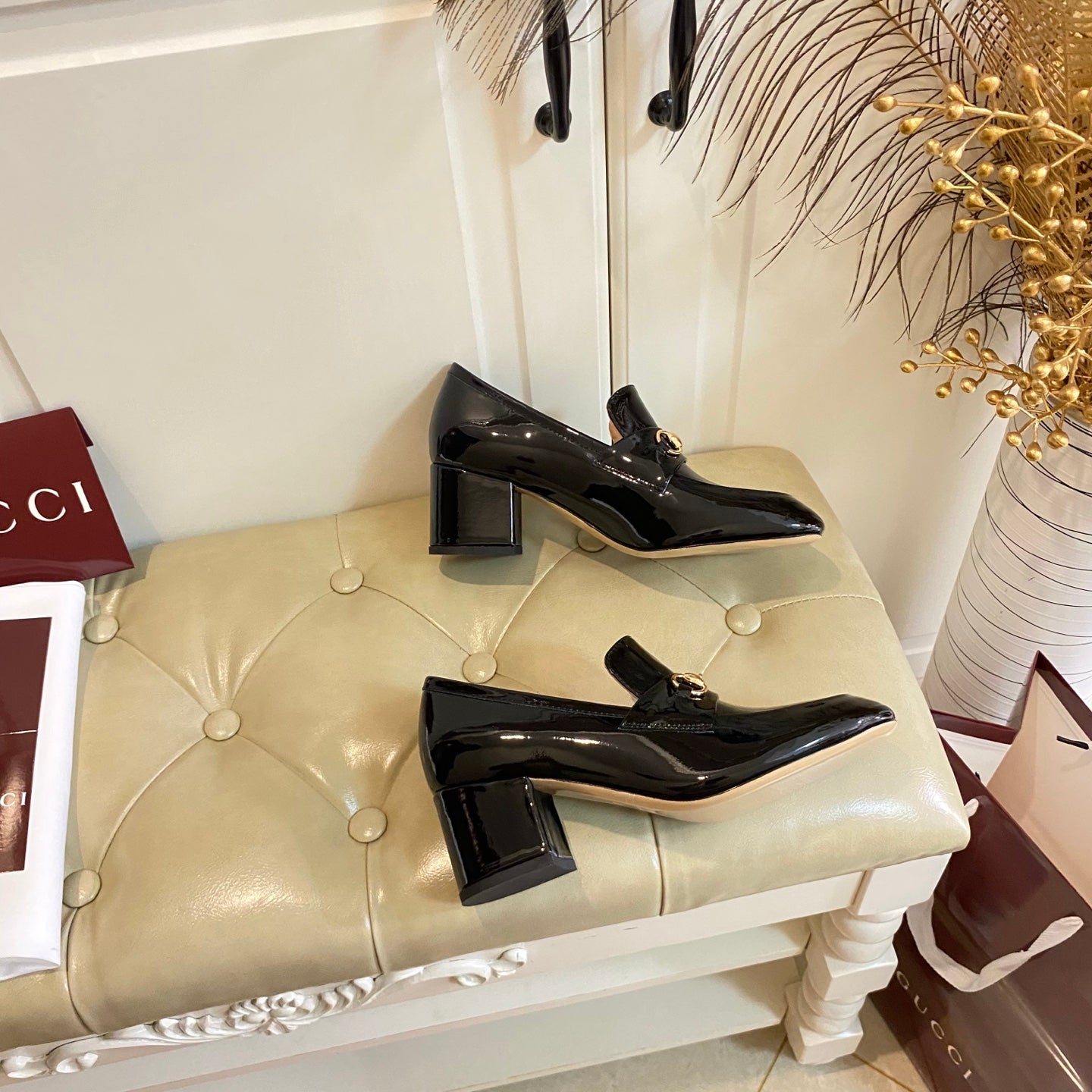 26S HORSEBIT LOAFERS 55 MM IN BLACK GLOSSY CALFSKIN mysite