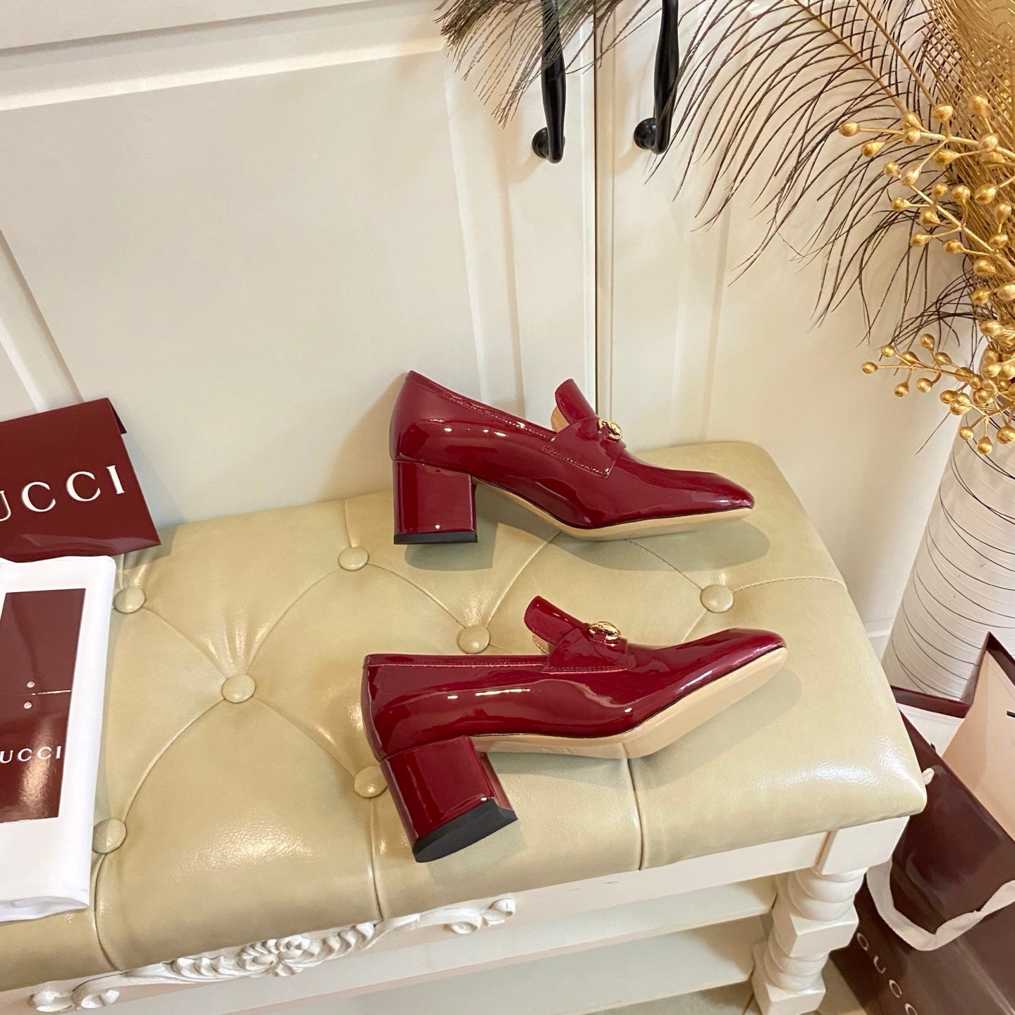 26S HORSEBIT LOAFERS 55 MM IN RED GLOSSY CALFSKIN mysite