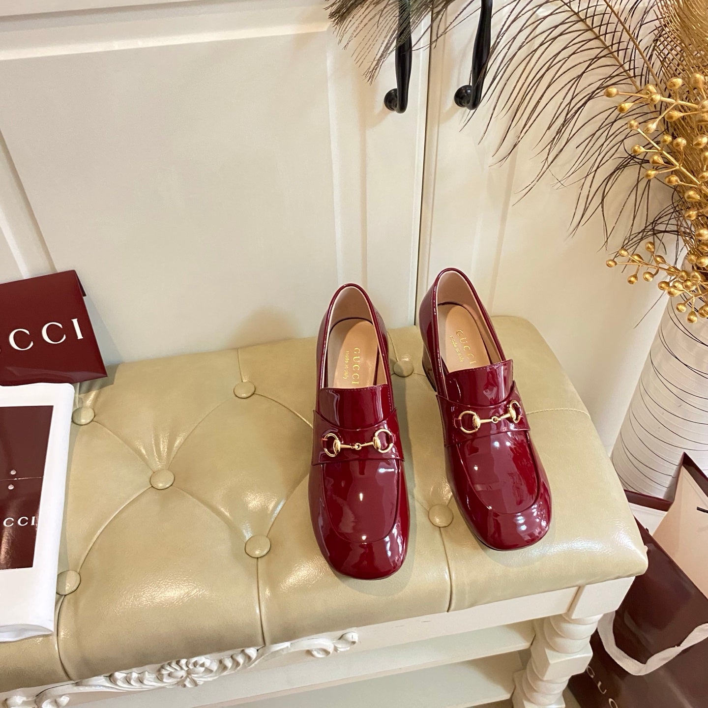 26S HORSEBIT LOAFERS 55 MM IN RED GLOSSY CALFSKIN mysite