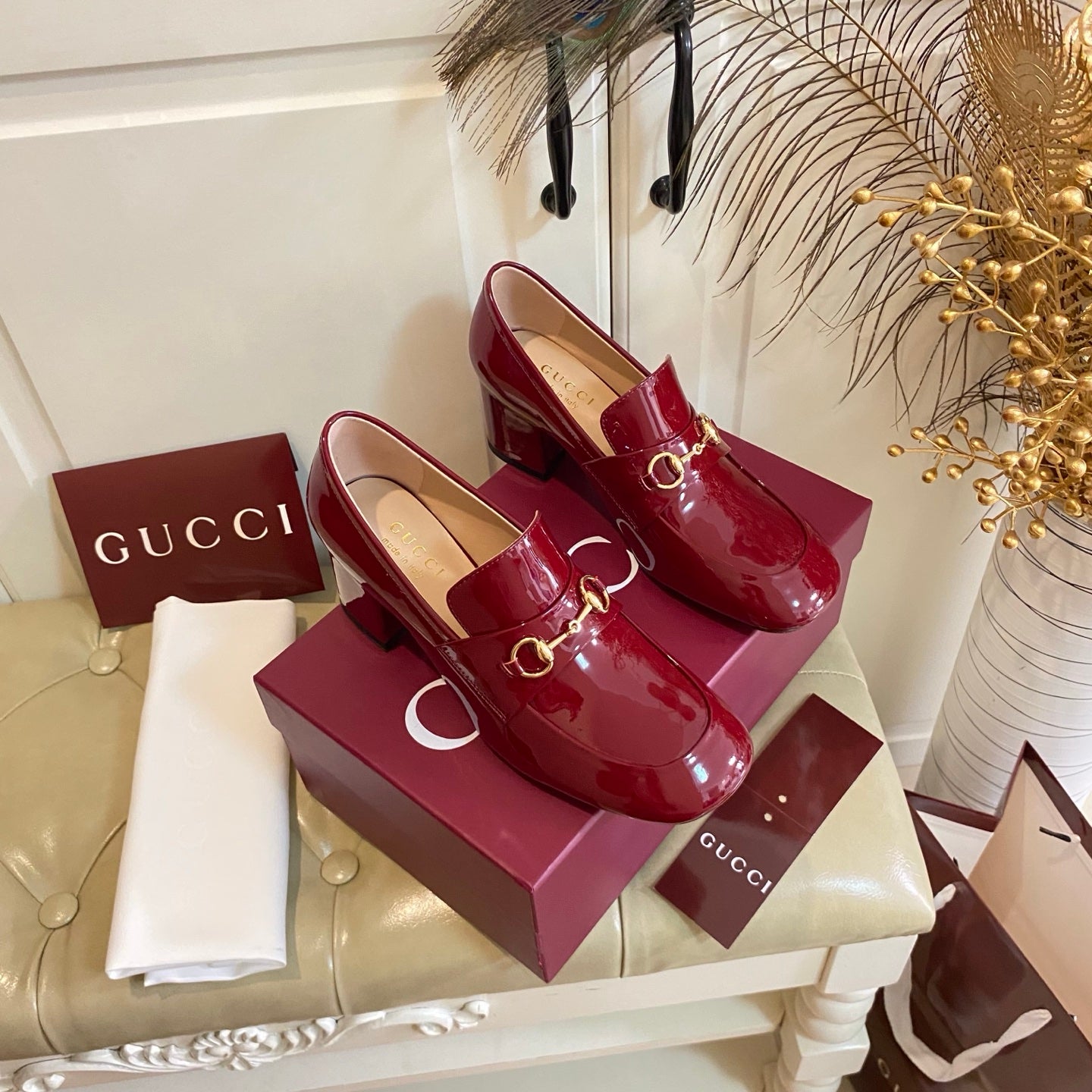 26S HORSEBIT LOAFERS 55 MM IN RED GLOSSY CALFSKIN mysite