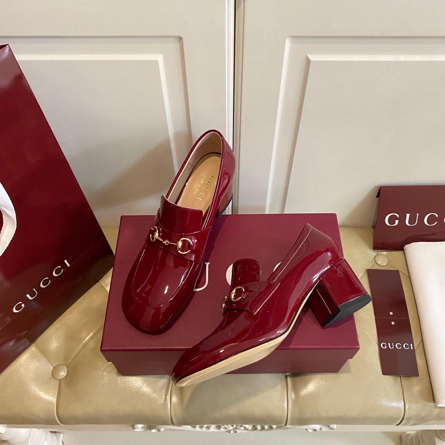 26S HORSEBIT LOAFERS 55 MM IN RED GLOSSY CALFSKIN mysite