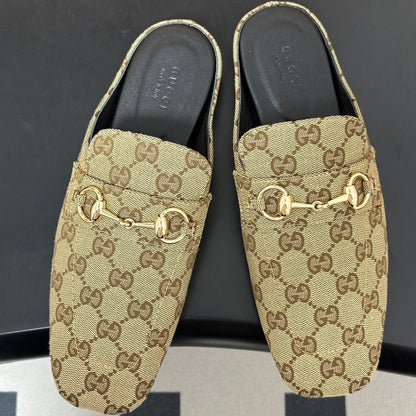 26S HORSEBIT LOAFER MULES IN BEIGE CANVAS mysite