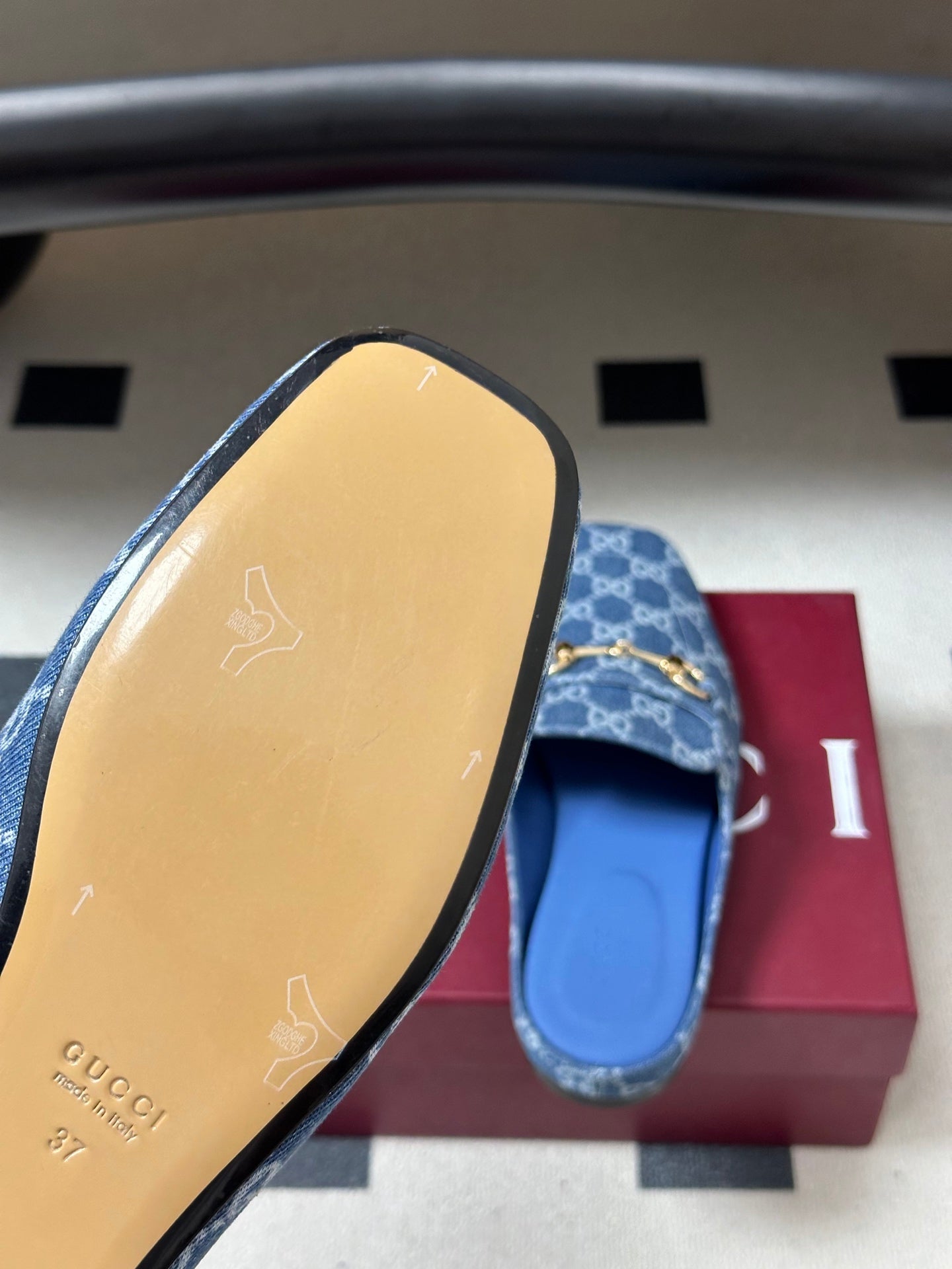 26S HORSEBIT LOAFER MULES IN BLUE DENIM mysite