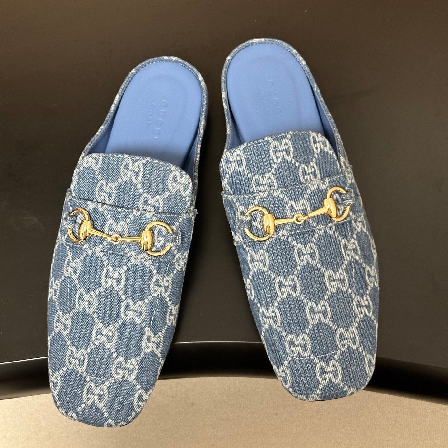 26S HORSEBIT LOAFER MULES IN BLUE DENIM mysite