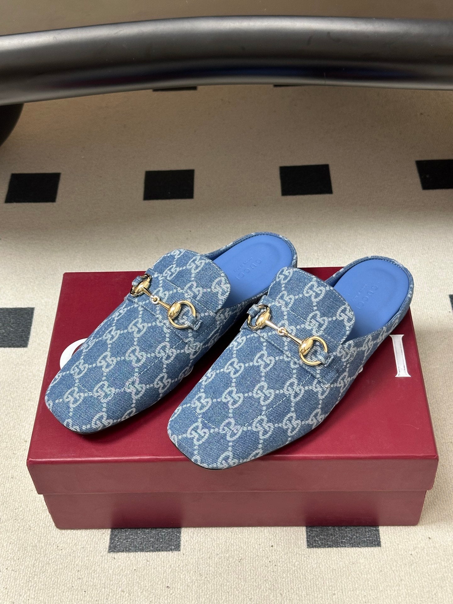 26S HORSEBIT LOAFER MULES IN BLUE DENIM mysite