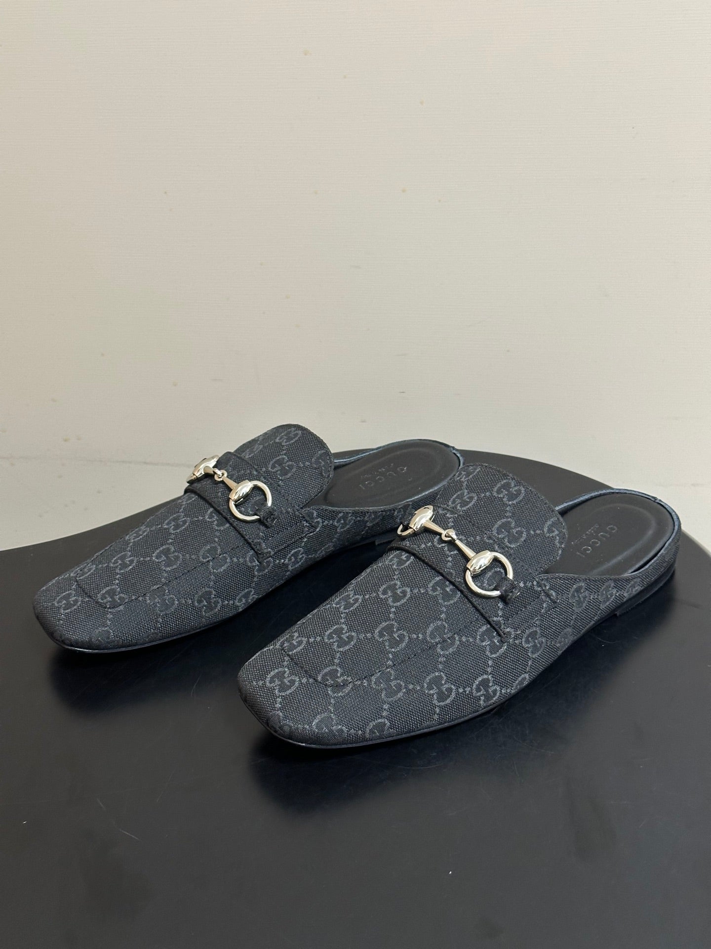 26S HORSEBIT LOAFER MULES IN BLACK CANVAS mysite