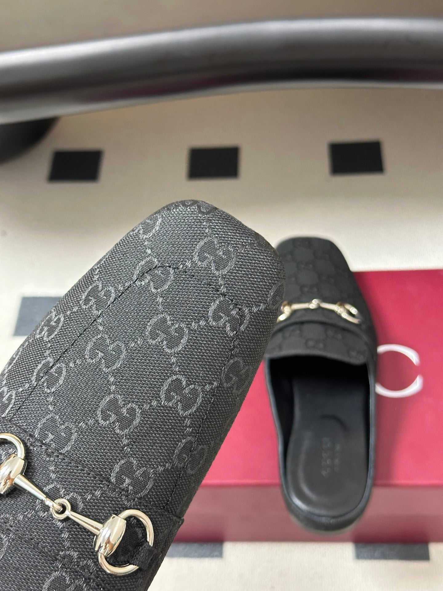 26S HORSEBIT LOAFER MULES IN BLACK CANVAS mysite