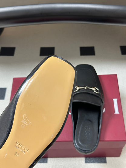 26S HORSEBIT LOAFER MULES IN BLACK CALFSKIN mysite