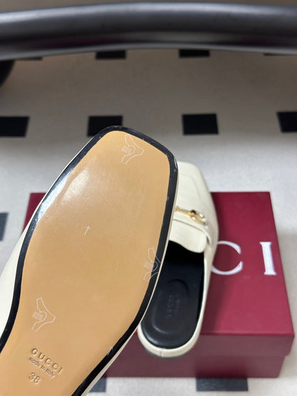 26S HORSEBIT LOAFER MULES IN WHITE CALFSKIN mysite