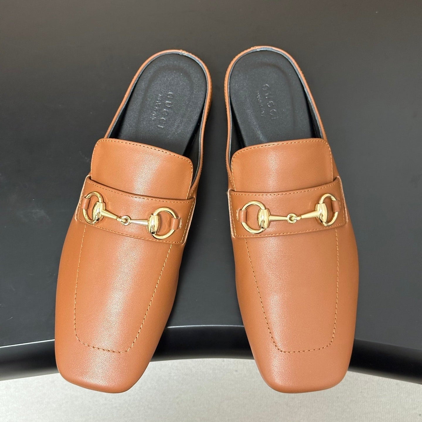 26S HORSEBIT LOAFER MULES IN LIGHT BROWN CALFSKIN mysite