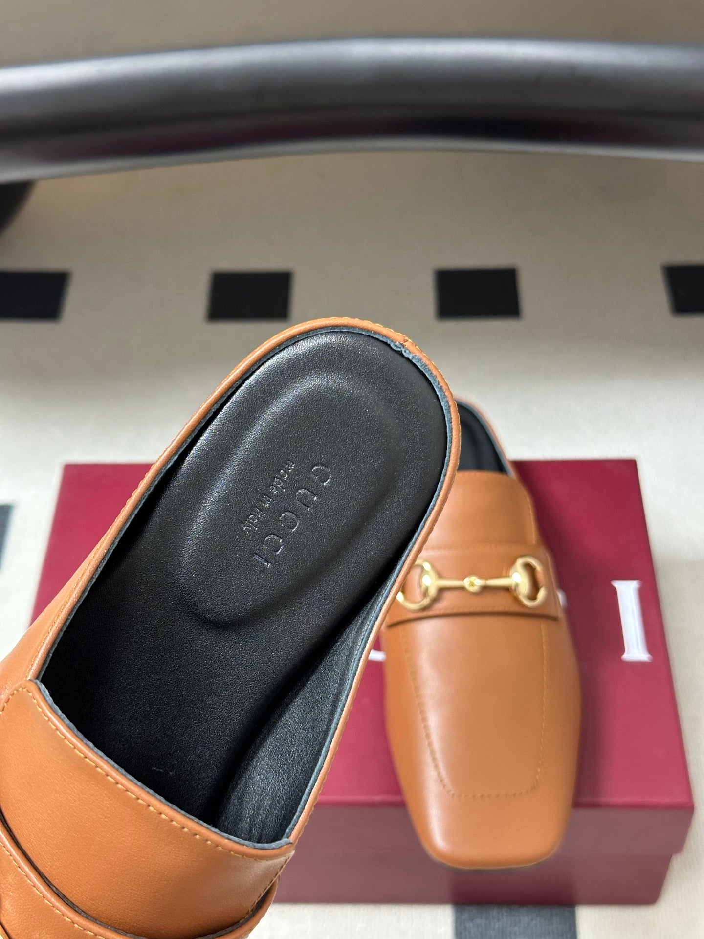 26S HORSEBIT LOAFER MULES IN LIGHT BROWN CALFSKIN mysite