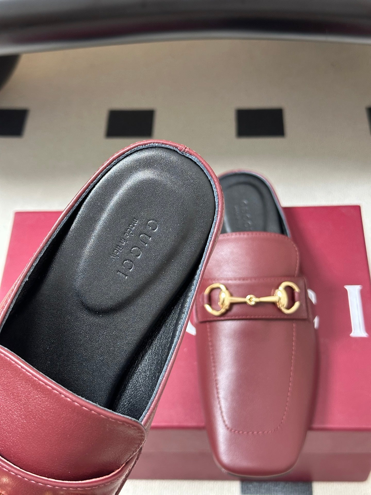 26S HORSEBIT LOAFER MULES IN RED CALFSKIN mysite