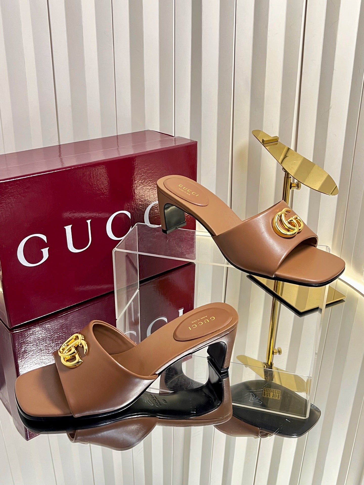 26S HIGH-HEELED SANDALS 45 MM IN BROWN CALFSKIN mysite
