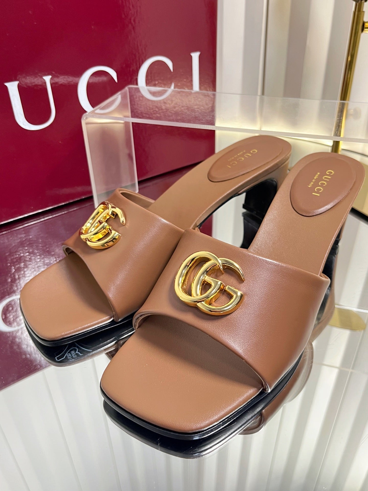 26S HIGH-HEELED SANDALS 45 MM IN BROWN CALFSKIN mysite