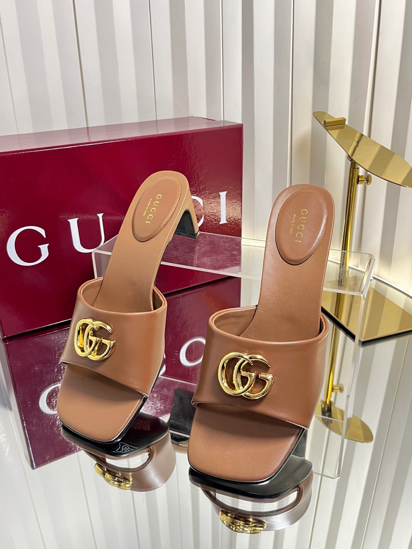 26S HIGH-HEELED SANDALS 45 MM IN BROWN CALFSKIN mysite