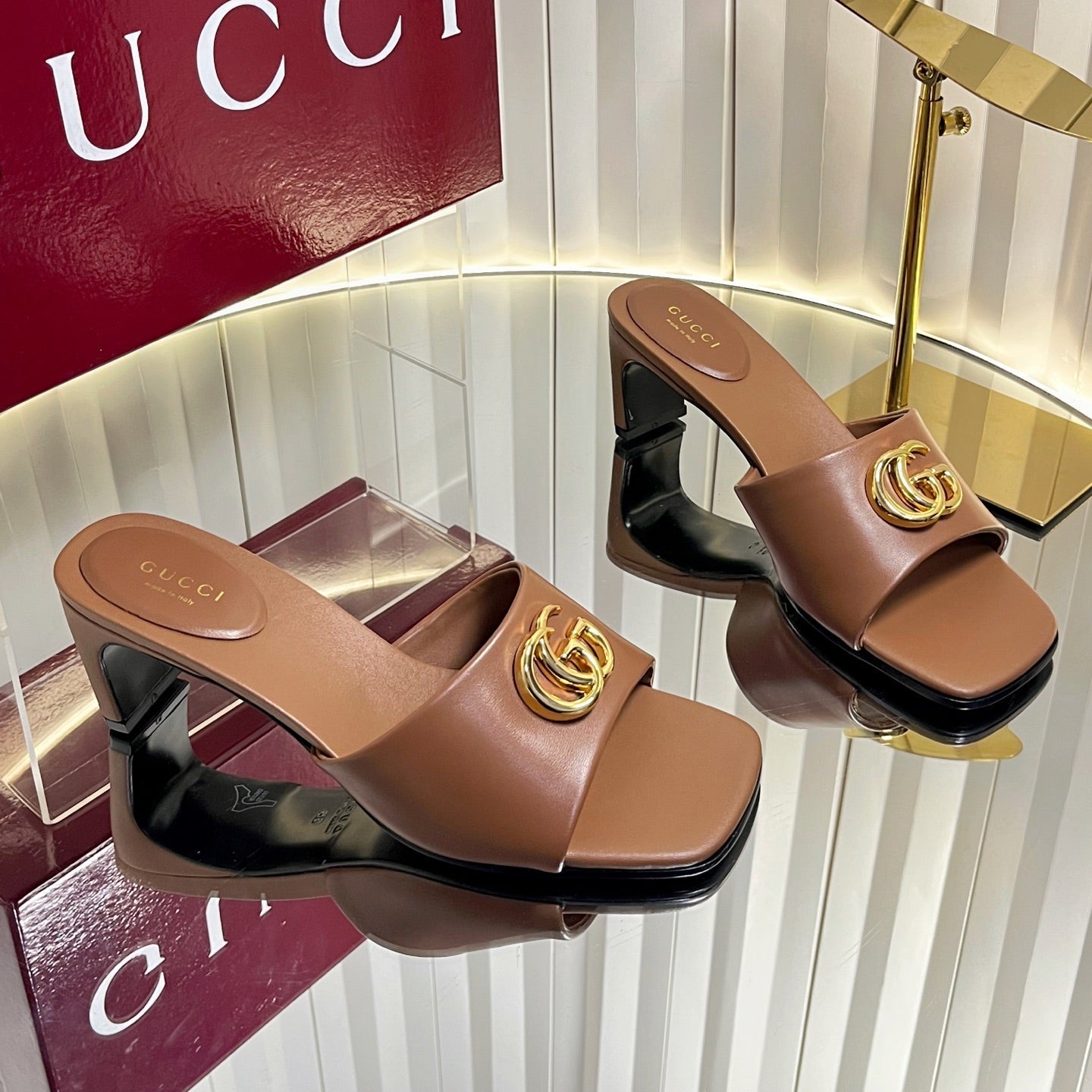 26S HIGH-HEELED SANDALS 45 MM IN BROWN CALFSKIN mysite