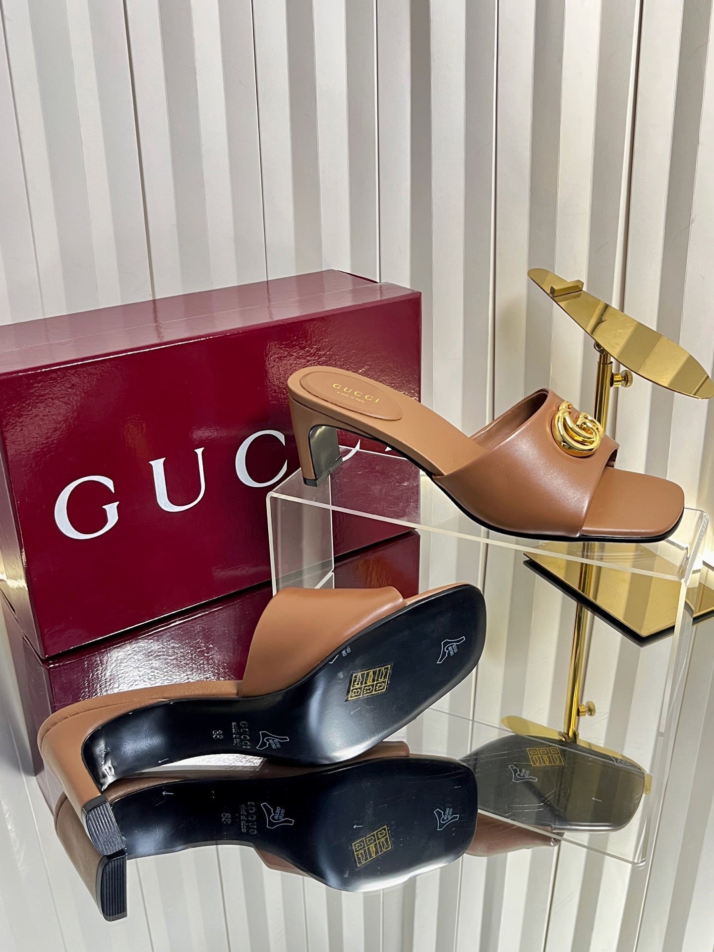 26S HIGH-HEELED SANDALS 45 MM IN BROWN CALFSKIN mysite