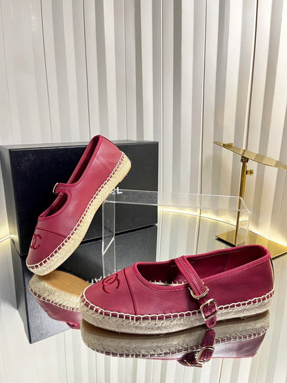 26S ESPADRILLE MARY JANE SHOES IN DARK RED LAMBSKIN mysite