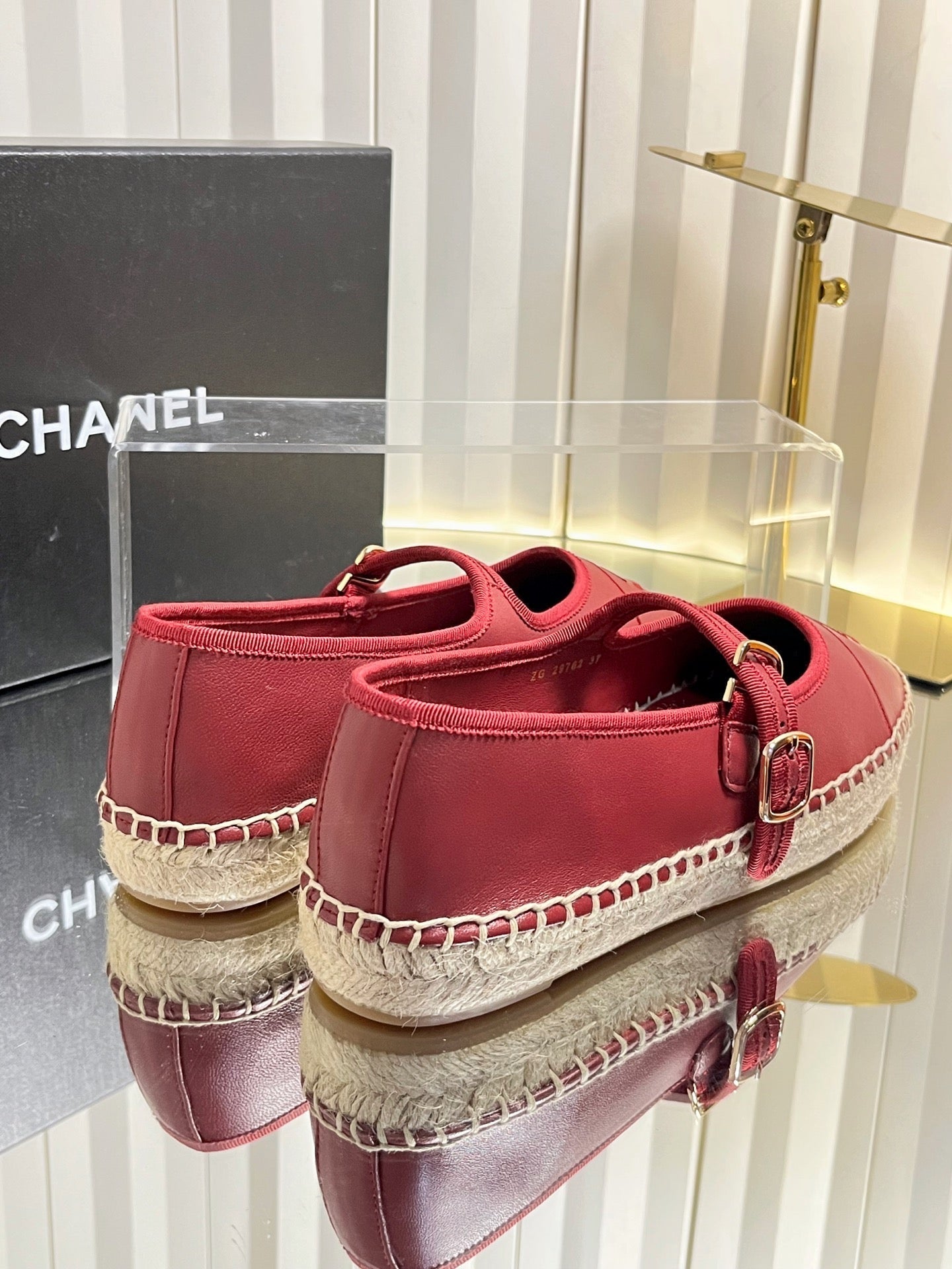 26S ESPADRILLE MARY JANE SHOES IN DARK RED LAMBSKIN mysite