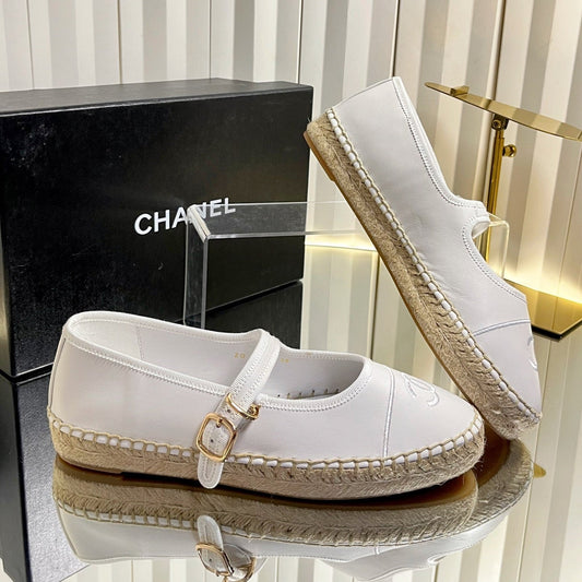 26S ESPADRILLE MARY JANE SHOES IN WHITE LAMBSKIN mysite