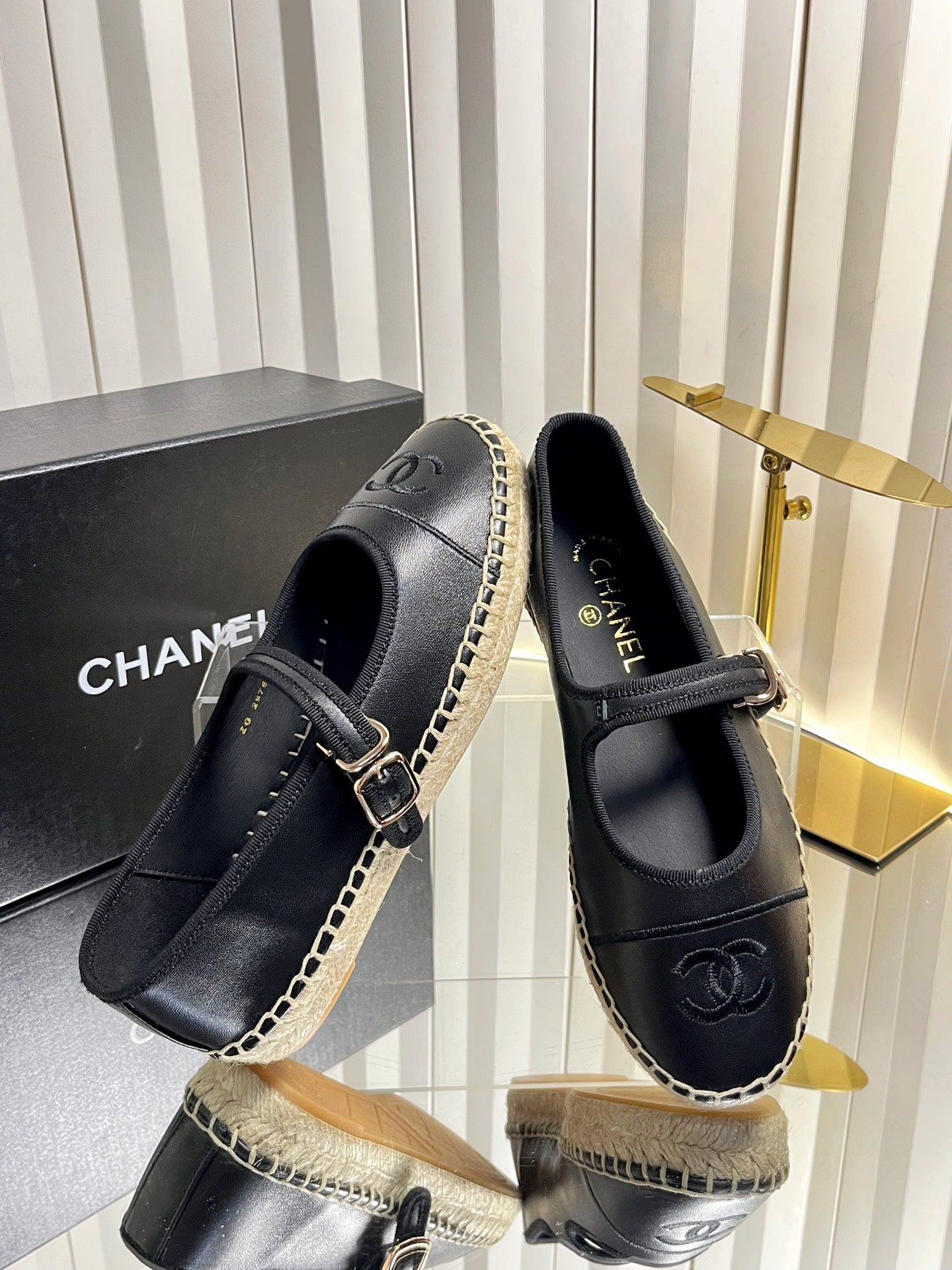 26S ESPADRILLE MARY JANE SHOES IN BLACK LAMBSKIN mysite