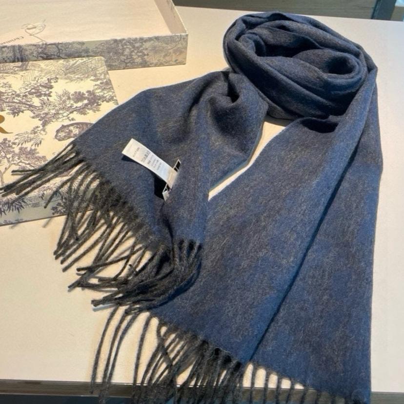 SCARF IN CLASSIC BLUE WOOL AND CASHMERE 398233 mysite