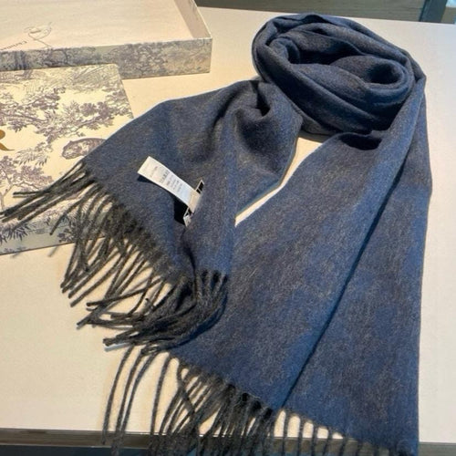 SCARF IN CLASSIC BLUE WOOL AND CASHMERE 398233 mysite