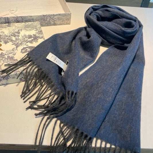 SCARF IN CLASSIC BLUE WOOL AND CASHMERE 398233 mysite