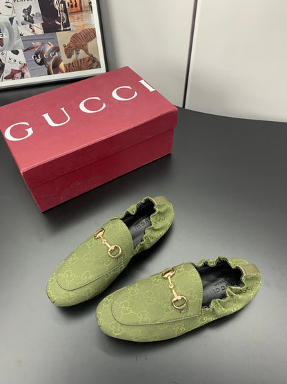 GUCCI 26S LOAFERS IN MOSS GREEN CANVAS mysite