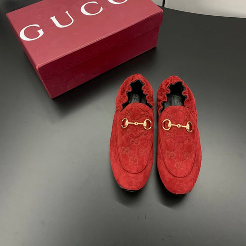 26S LOAFERS IN RED SUEDE WITH GOLD HARDWARE mysite
