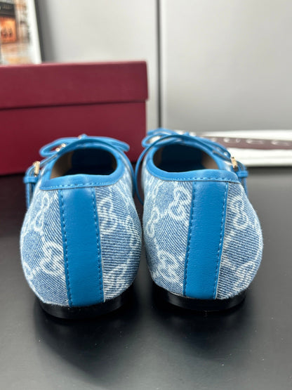 26S BALLET FLATS IN BLUE DENIM mysite