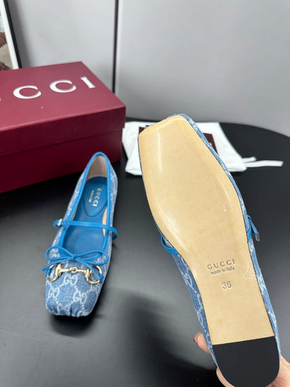 26S BALLET FLATS IN BLUE DENIM mysite