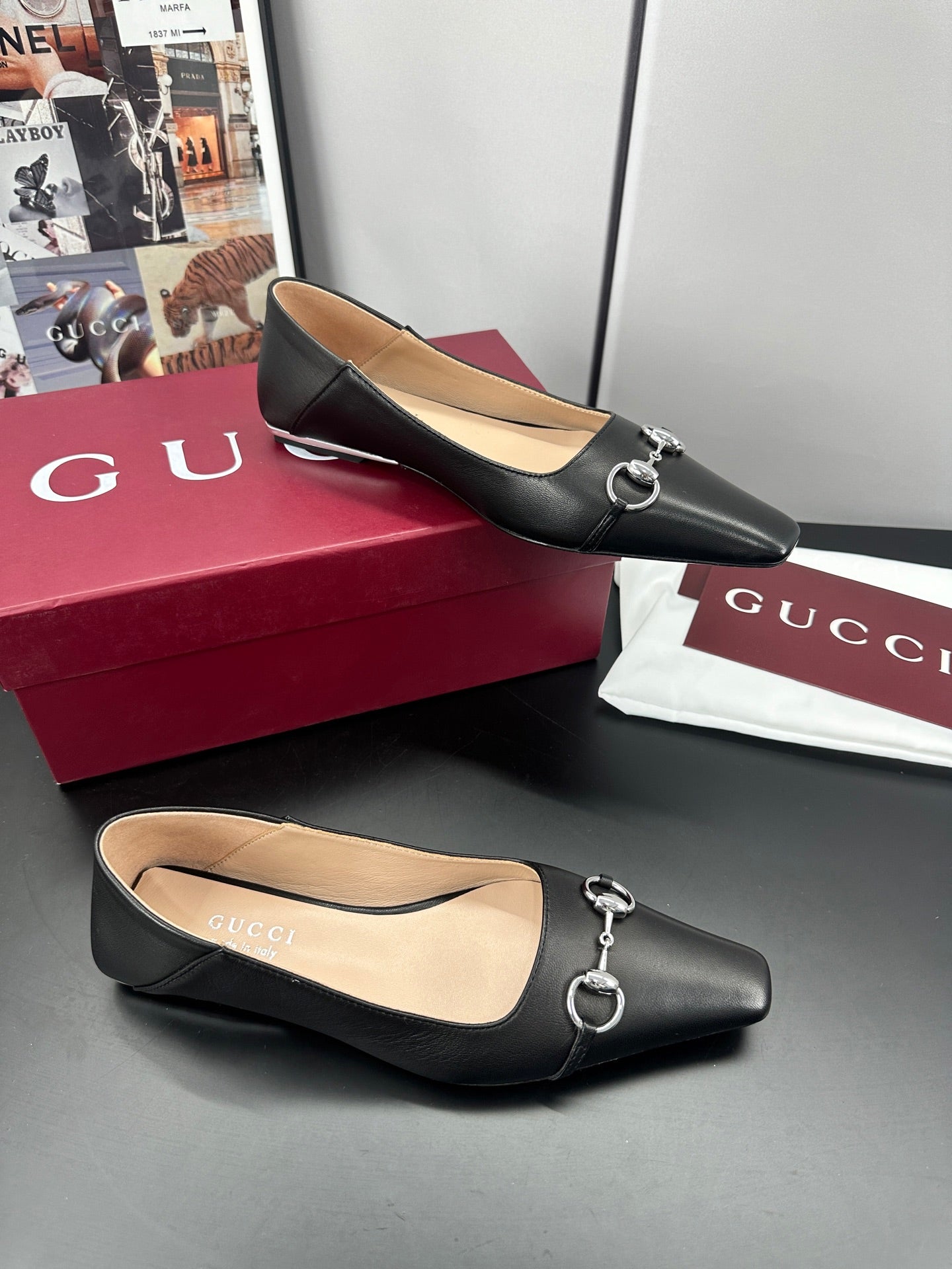 26S VITTORIA BALLERINA SHOES IN BLACK CALFSKIN mysite