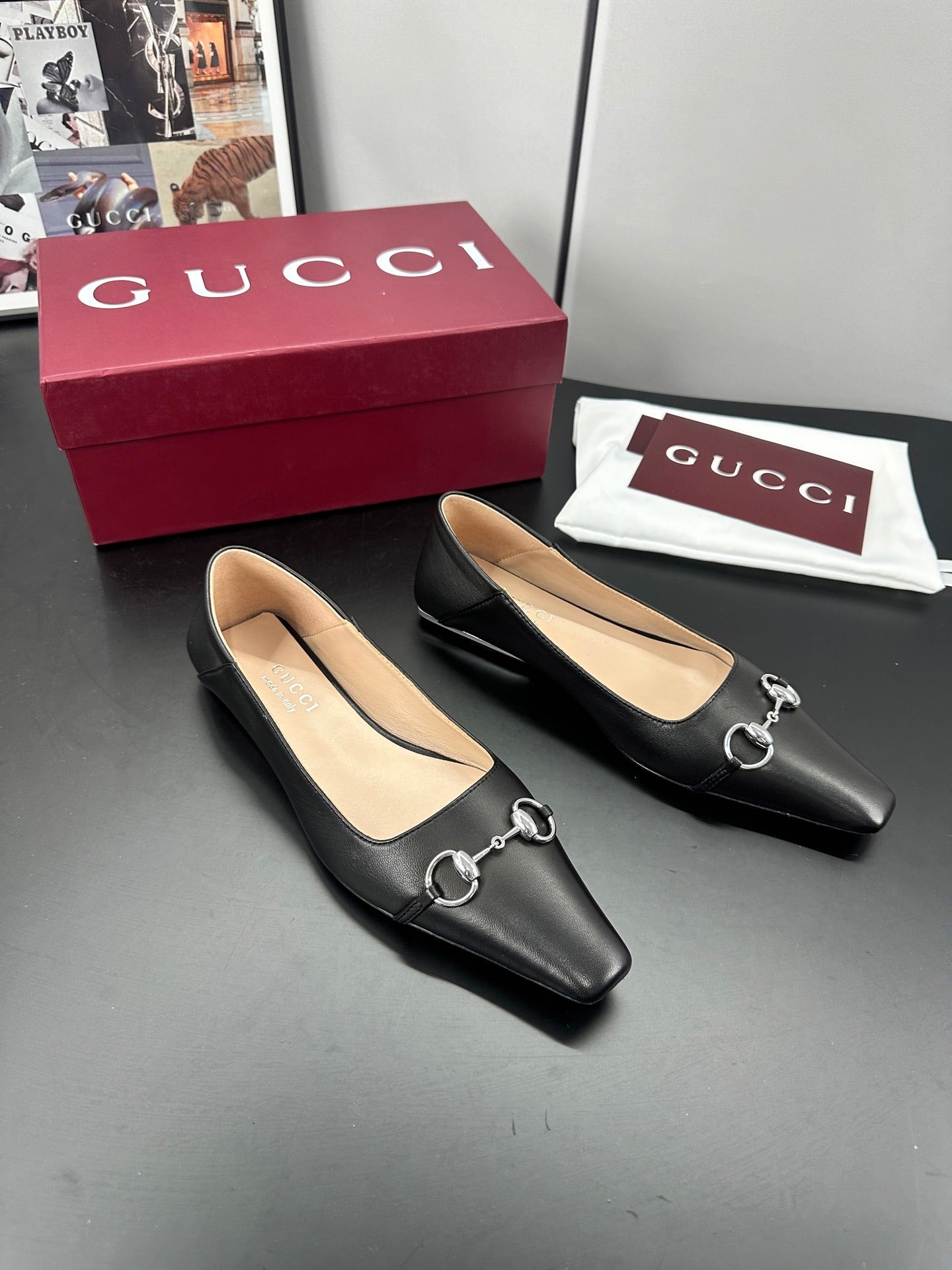26S VITTORIA BALLERINA SHOES IN BLACK CALFSKIN mysite