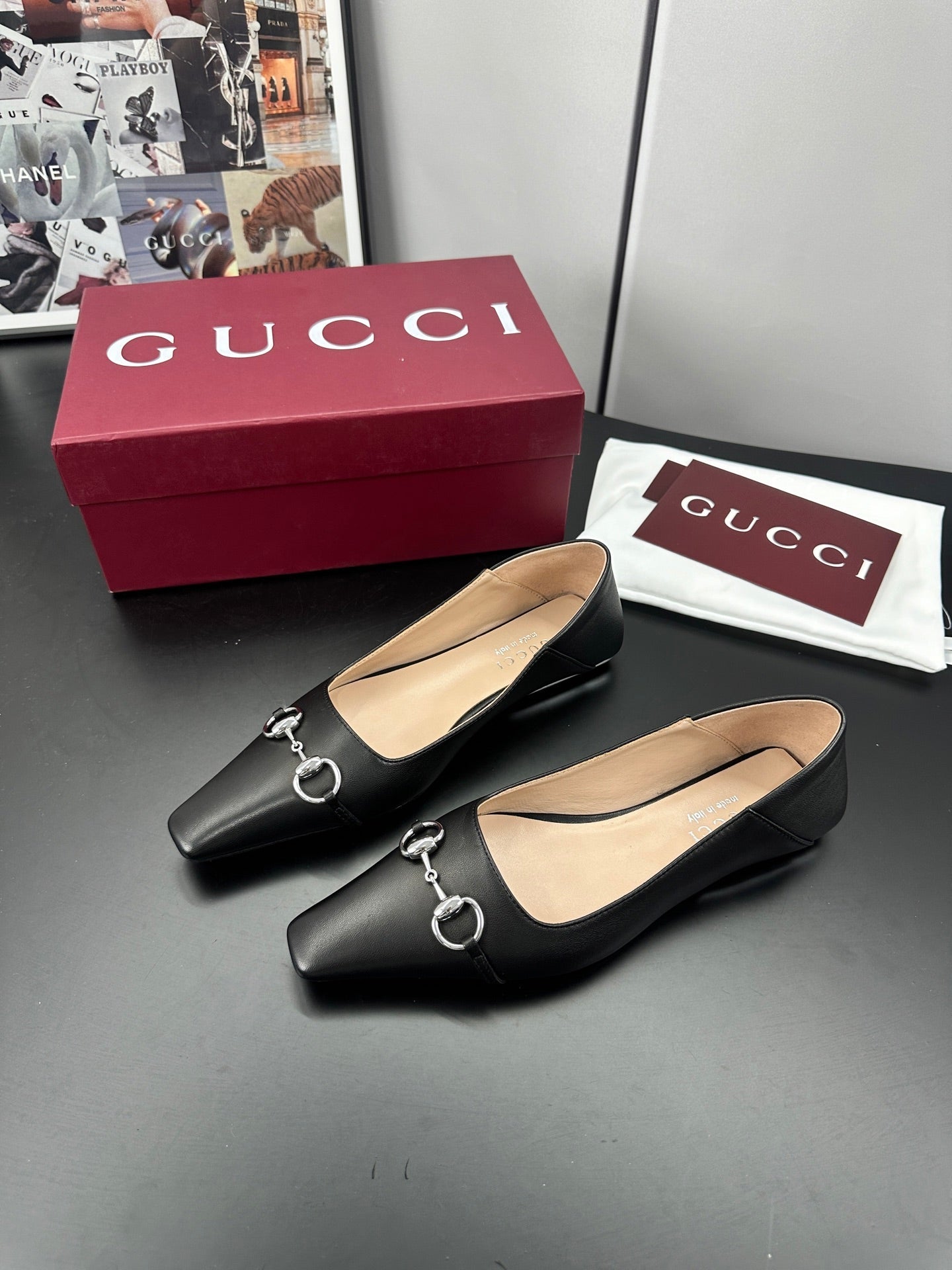26S VITTORIA BALLERINA SHOES IN BLACK CALFSKIN mysite