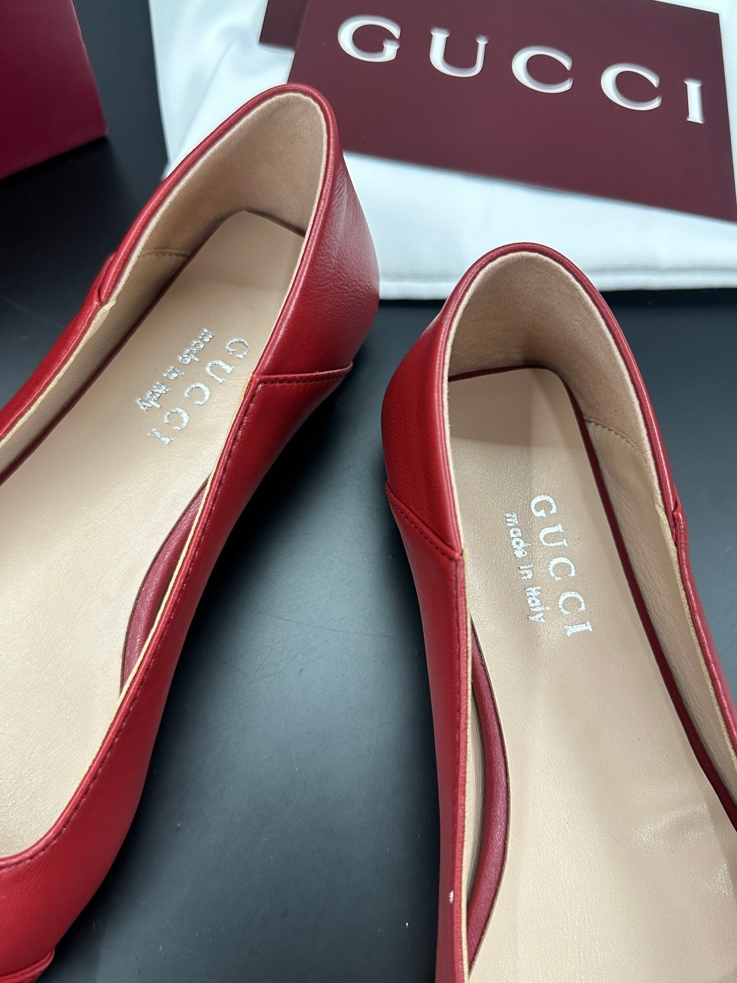 26S VITTORIA BALLERINA SHOES IN RED CALFSKIN mysite