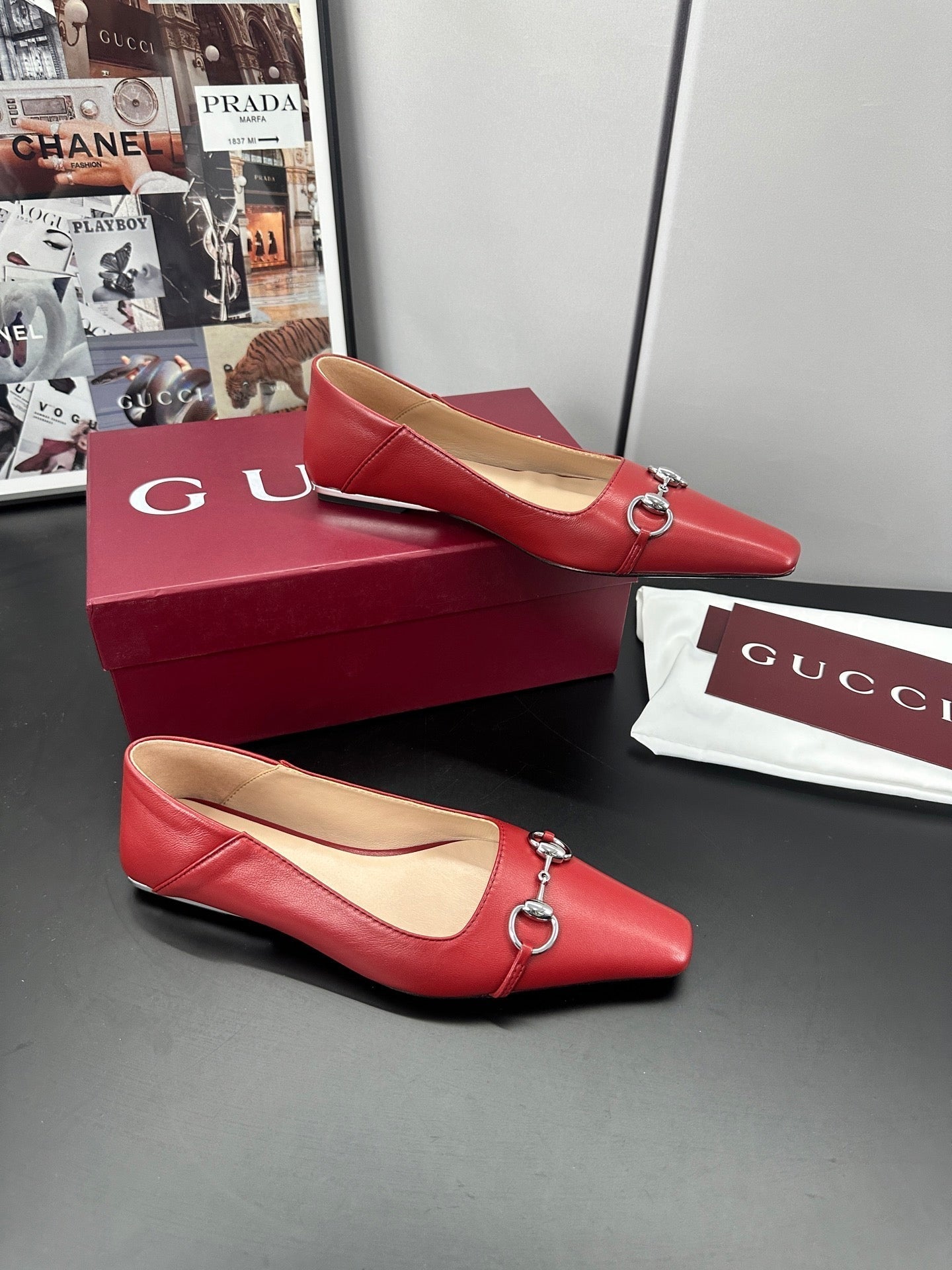 26S VITTORIA BALLERINA SHOES IN RED CALFSKIN mysite